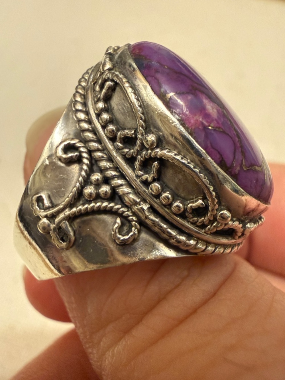 BEAUTIFUL 925 STERLING SILVER INDIA YS RING SIZE 8.75
